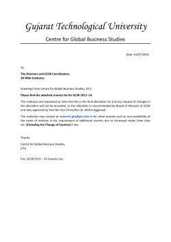 MBA - GCSR 2013 - 14 Country Allocation
