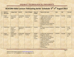 ALVCOM- Active Learning Video Lecture Communication- Schedule for 3rd-4th August 2013