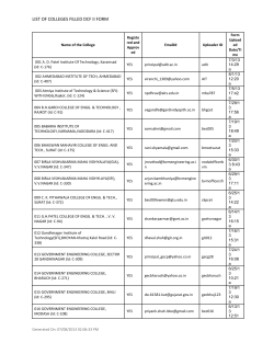 LIST OF COLLEGES FILLED DCF II FORM
