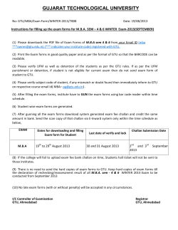 Instructions for filling up the exam forms for M.B.A. SEM &ndash; 4 & 6 WINTER Exam-2013