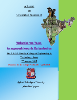 Report of Orientation Programme of Vishwakarma Yojana held on 7th August,2013 at Dr. S & S.S Gandhy Engineering college,Surat