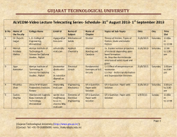 ALVCOM- Active Learning Video Lecture Communication- Schedule for 31st August-1st September 2013