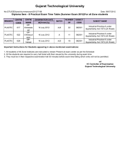 Diploma Sem - 8 Practical Exam Time Table (Summer Exam 2012)For all Zone students