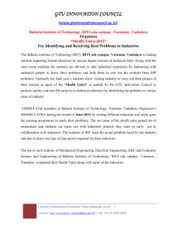 185 Final Year students at Babaria Institute of Technology, Vadodara succeed in getting industrial projects in June 2012