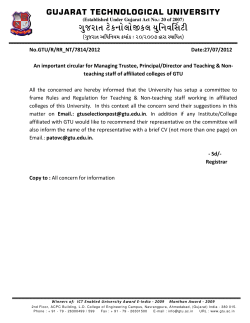 An important circular for Managing Trustee, Principal/Director and Teaching Nonteaching staff of affiliated colleges of GTU
