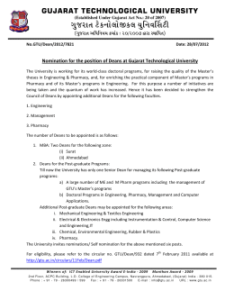 Nomination for the position of Deans at Gujarat Technological University