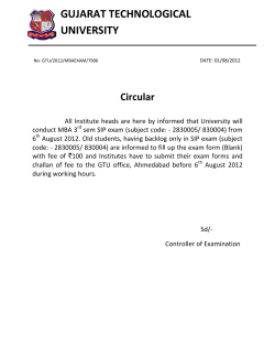 Instruction for only Backlog in MBA Semester -3 Summer Internship Programme (SIP)(2830005/830004)