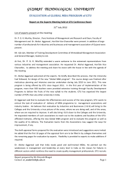 GTU asks Management Association to evaluate its new Global MBA program