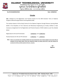 Schedule for the Registration and Practical Session for the ODD Semester Terms of Diploma Programs offered through Distance Learning Mode (DLM)