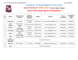 InterZonal Sports Schedule