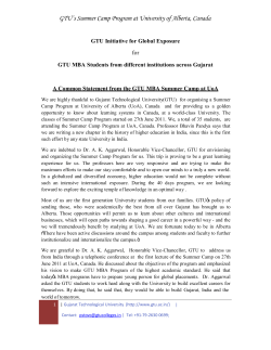 GTU MBA students at Alberta: A Report