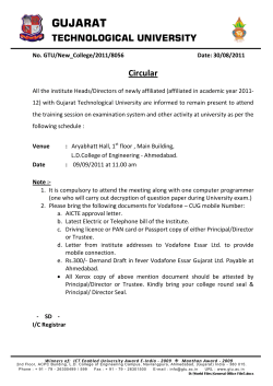 Important information for newly affiliated institute for academic year 2011-12