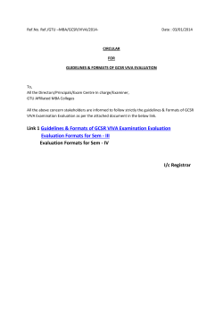 GUIDELINES & FORMATS OF GCSR VIVA EVALUATION