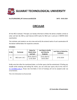Mid Internal (CEP) Mark Entry - MCA Semester- 1 and 2 Winter Exam 2013