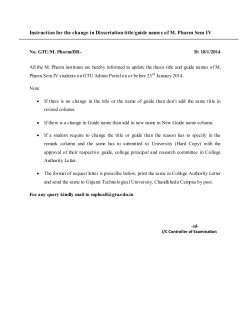 Instruction for change in title/guide of M. Pharm Sem IV students