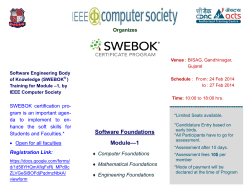 IEEE Computer Society - SWEBOK certification pro-gram