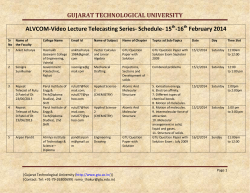ALVCOM- Active Learning Video Lecture Communication- Schedule for 15th-16th February 2014