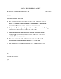 Instructions for Blank Exam Form