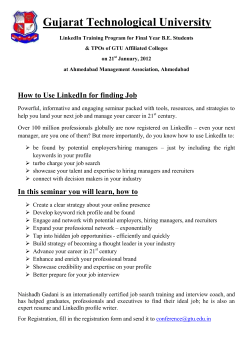 LinkedIn Training Program for Final Year B.E. Students TPOs of GTU Affiliated Colleges on 21st January, 2012 at AMA, Ahmedabad