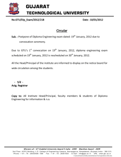 Postpone of Diploma Engineering exam dated: 19th January, 2012 due to convocation ceremony.