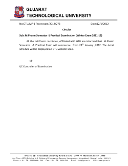 M.Pharm Semester -1 Practical Examination (Winter Exam 2011-12)