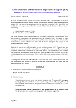 Announcement of International Experience Program (IEP) Message for BE &ndash; VI (Electronics and Communication Eng) Students