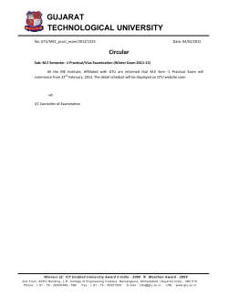 M.E Sem -1 Practical/ Viva Examination (Winter Exam 2011-12)