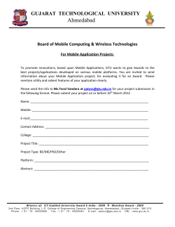 Call to all the GTU students Faculties : Apply for winning an award for your Mobile Application project