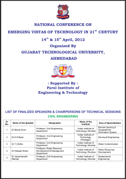 Key-note Speakers and as Chairpersons