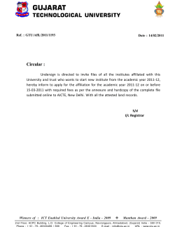 Notice for the New/Extension of affiliation