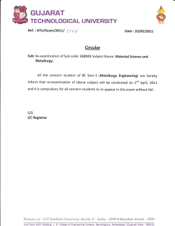 Re-examination of Sub Code : 132101 Subject Name : Material Science and Metallurgy