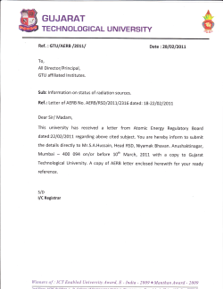 lnformation on status of radiation sources for GTU Affiliated colleges