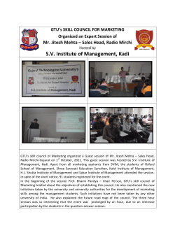 GTU Skills Council for Marketing organizes its first event: Face-to-face with Mr. Jitesh Mehta &ndash; Sales Head, Radio Mirchi-Gujarat