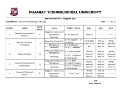 Schedule for Ph.D. Coursework