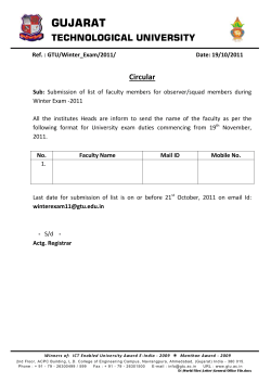 Submission of list of faculty members for observer/squad members during Winter Exam -2011