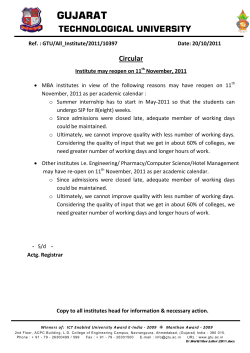 Institute may reopen on 11th November, 2011