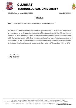 Instructions for the paper setter of GTU Winter exam-2011