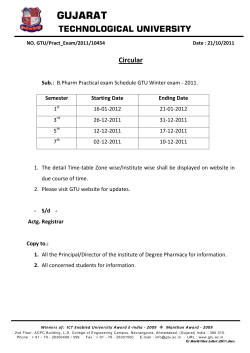 B.Pharm Practical exam Schedule GTU Winter exam - 2011.