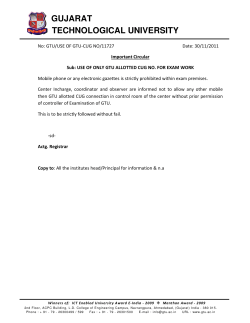 USE OF ONLY GTU ALLOTTED CUG NO. FOR EXAM WORK
