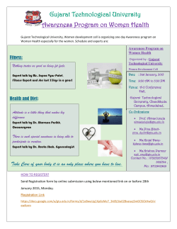 Gujarat Technological University, Women development cell is organizing one day Awareness program on Woman Health especially for the women