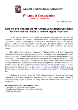 Live web-cast of Fourth convocation (will be available on 22-01-2015)