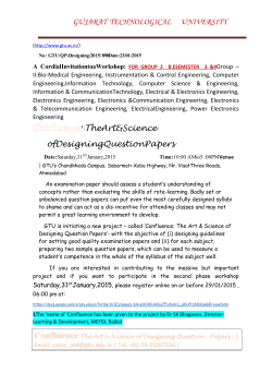 A Cordial Invitation to a Workshop: FOR GROUP 2 , B.E SEMESTER 3 &4 confluence :The Art & Science of Designing Question Papers