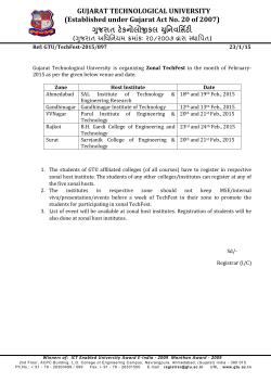 GTU Zonal TechFest- Venue and Date