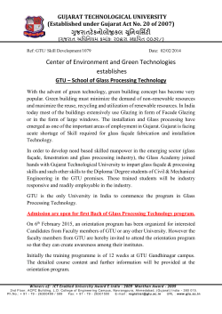 Circular for GTU &ndash; School of Glass Processing Technology.