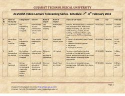 ALVCOM- Active Learning Video Lecture Communication- Schedule for 7th-8th February 2015
