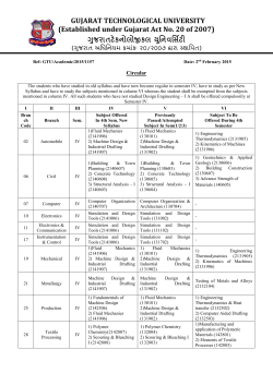 Circular for BE Equivalency (Sem IV)