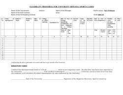 New Eligibility Preforma (ANNEXURE - I)