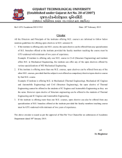 Guidelines for Open Elective for Master of Engineering.