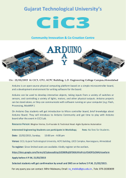 Invitation to students: Register for Arduino Day of 22nd Feb 2015 from 10 AM to 4 PM