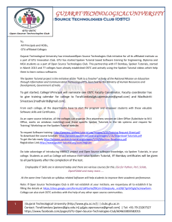 A Call to GTU OSTC Co-Ordinators to Start Software Training Workshops